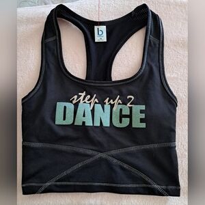 Boxercraft Step Up 2 Dance Padded Sports Top Black Green Racer Back Crop Top XS
